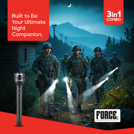 Sanford 3 Pcs FORCE Series Rechargeable LED FLASH LIGHT | SF6181SLC - buysanford