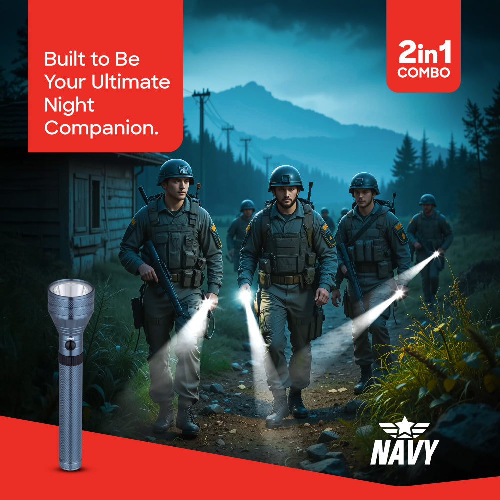 Sanford 7W Hyper Bright CREE LED Flashlight | 2800m Range | 5000mAh Rechargeable Battery | Long Runtime - buysanford