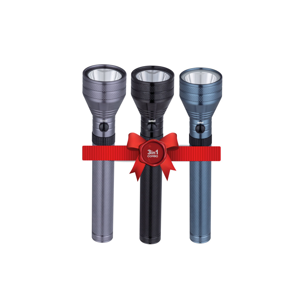 Sanford 7W Hyper Bright LED Flashlight | 2800m Range | 5000mAh Rechargeable Battery | Water & Shock Resistant - buysanford