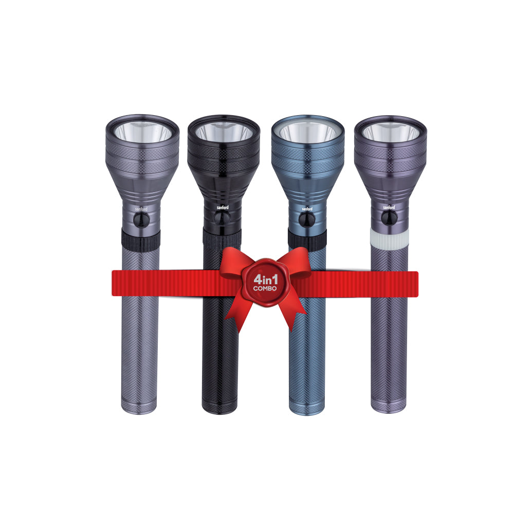 Sanford 7W Hyper Bright LED Flashlight | 2800m Beam Range | 5000mAh Rechargeable Battery | Water & Shock Resistant - buysanford