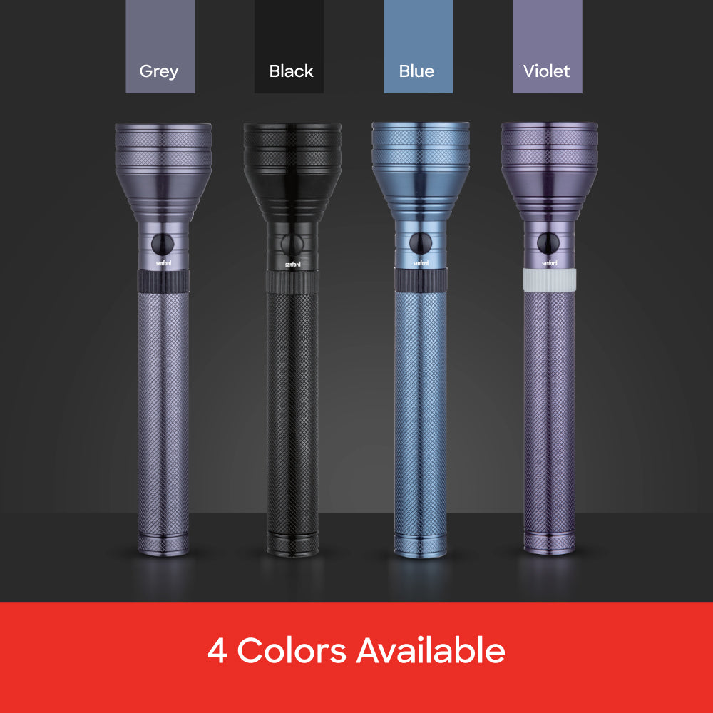 Sanford 7W Hyper Bright LED Flashlight | 2800m Beam Range | 5000mAh Rechargeable Battery | Water & Shock Resistant - buysanford