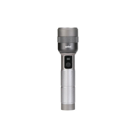 rechargeable flashlight torch zoom 5 mode laser led 4000 lumens digital display sanford 1