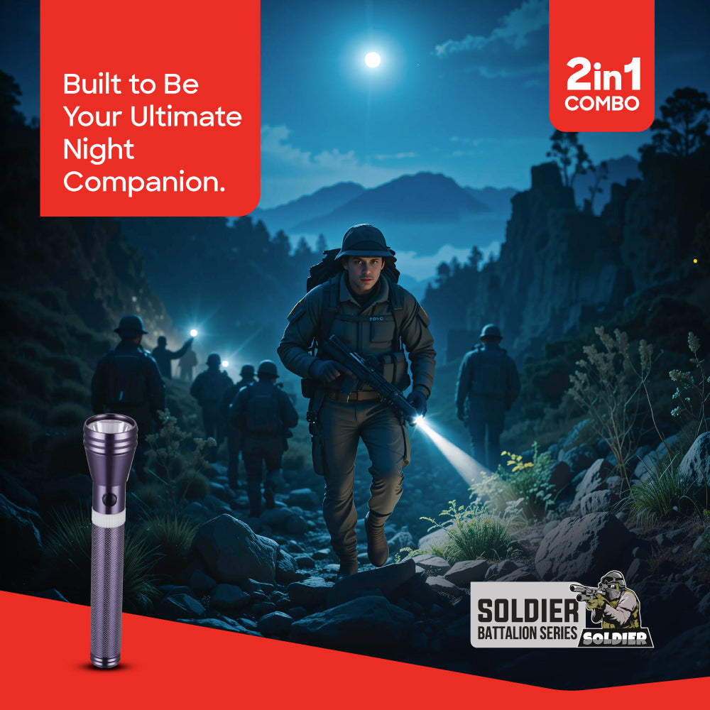 Sanford 5W CREE LED Flashlight | 1800m Long Range | 4000mAh Rechargeable | Rugged & Waterproof - buysanford