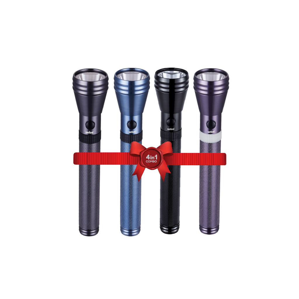 cree 1 tac flashlight rechargeable Shop Sanford 5W CREE LED Flashlight | 1800m Long Range | 4000mAh  Rechargeable | Rugged & Waterproof in UAE