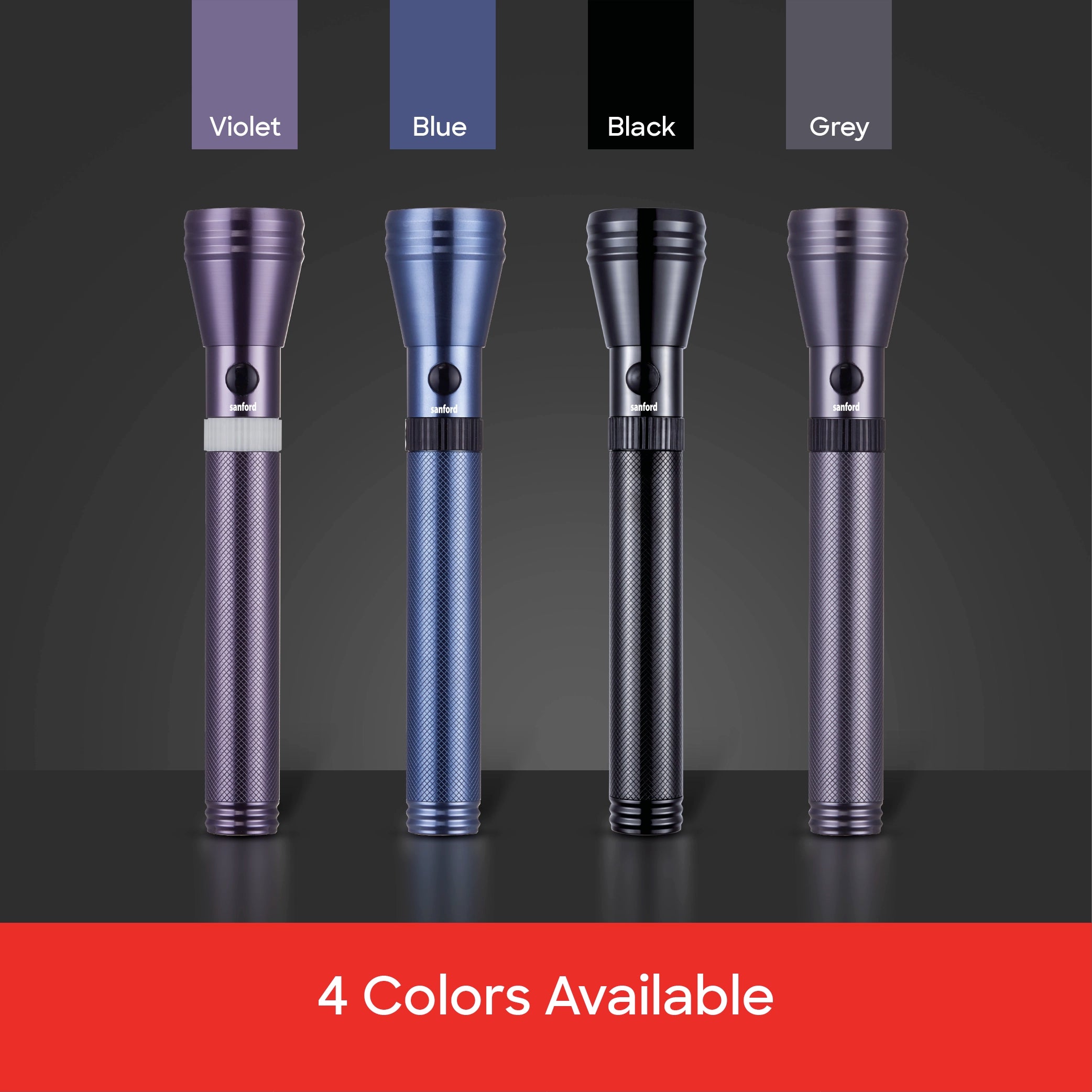 Sanford 5W CREE LED Flashlight | 1800m Long Range | 4000mAh Rechargeable | Rugged & Waterproof - buysanford