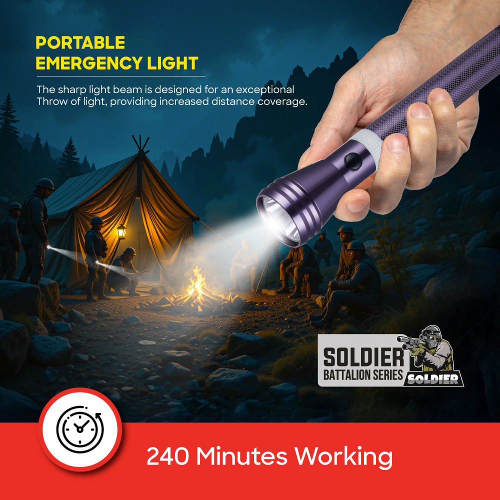 Sanford 5W CREE LED Flashlight | 2200m Range | 580 Lumens | 5000mAh Battery | Rugged & Rechargeable - buysanford
