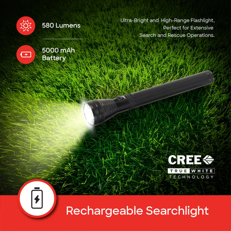 5W cree led rechargeable flashlight 580 lumens 2200m 5000mAh Battery waterproof sanford 3