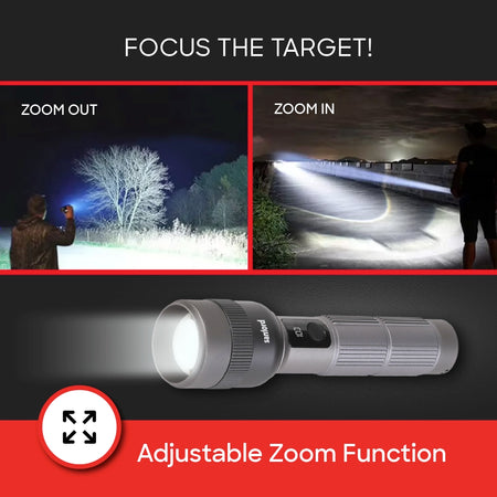 rechargeable flashlight torch zoom 5 mode laser led 8000 lumens 80W sanford 4