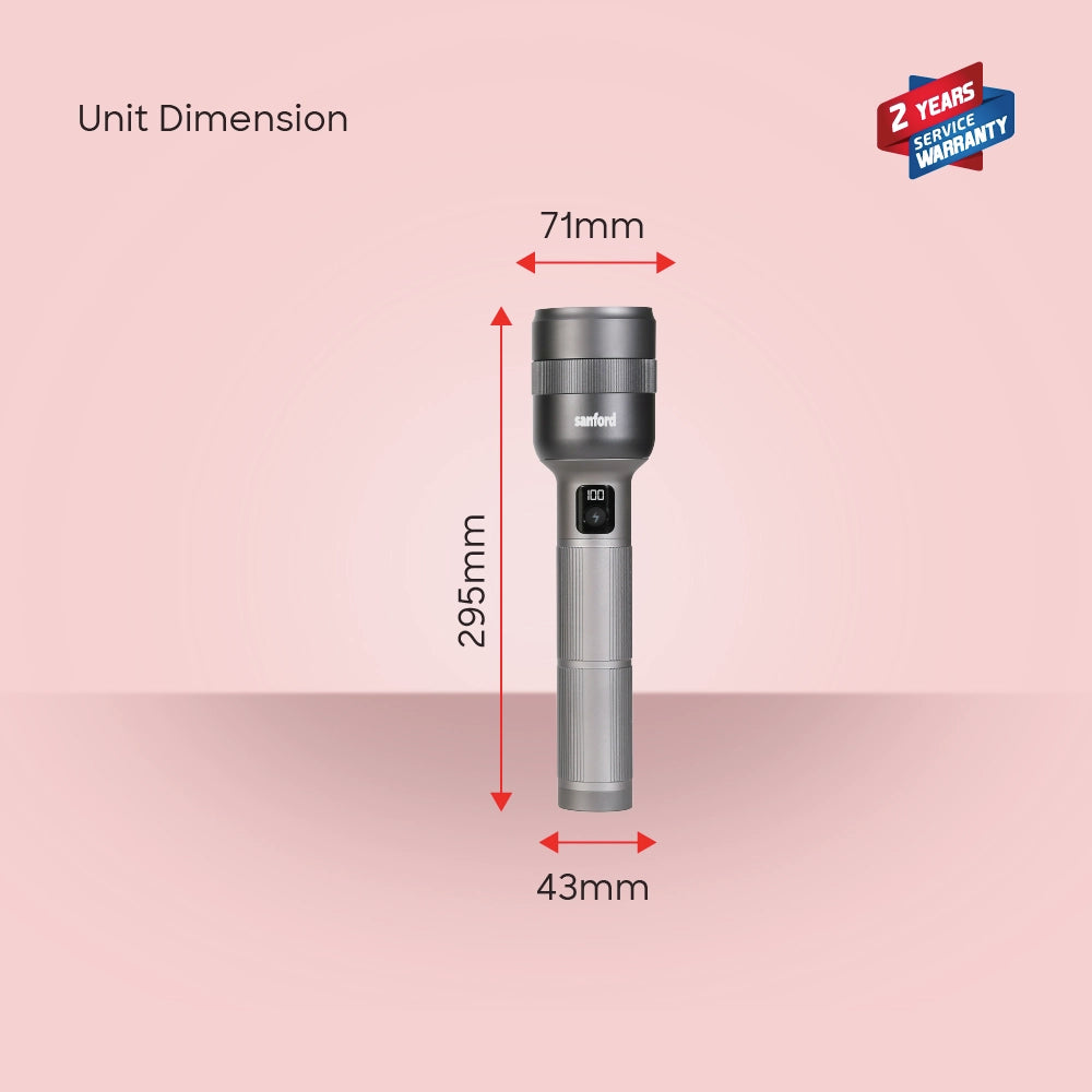 rechargeable flashlight torch zoom 5 mode laser led 8000 lumens 80W sanford 8