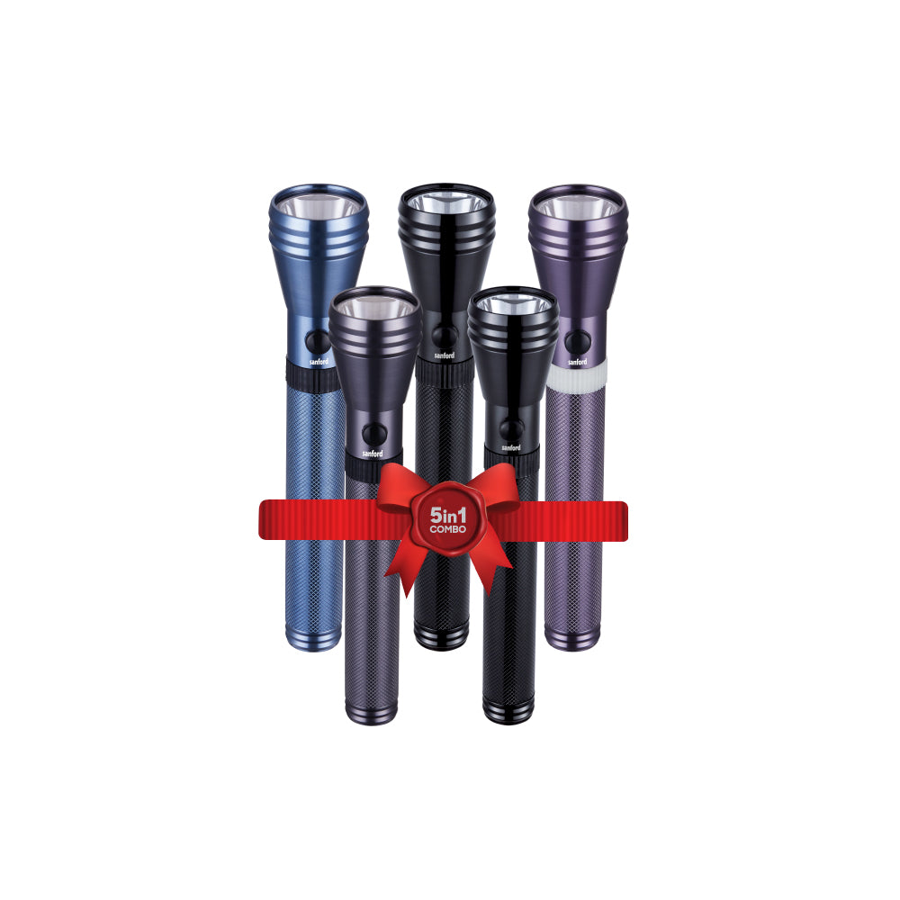 Sanford 5W CREE LED Flashlight | 580 Lumens | 2200m Beam Range | 5000mAh Rechargeable Battery | Rugged & Waterproof - buysanford