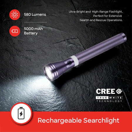 5W cree led flashlight 580 lumens 2200m rechargeable waterproof sanford 3