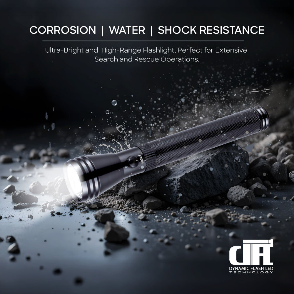 Sanford 5W CREE LED Flashlight | 580 Lumens | 2200m Beam Range | 5000mAh Rechargeable Battery | Rugged & Waterproof - buysanford