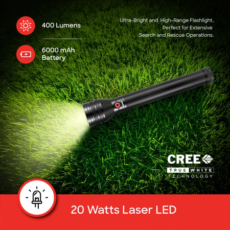 LED flashlight combo 20W torch 2500m range sanford 3