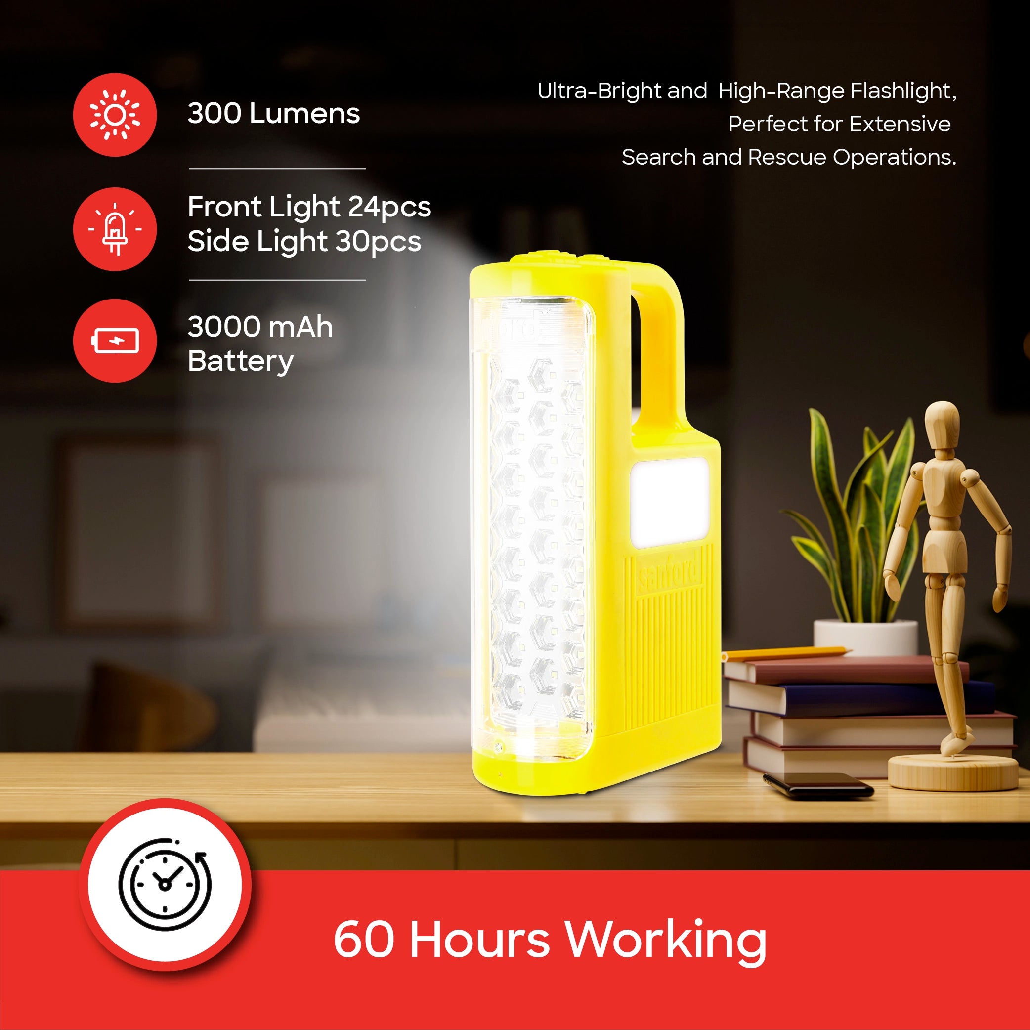 emergency light combo solar led lantern rechargeable laser flashlight sanford 3