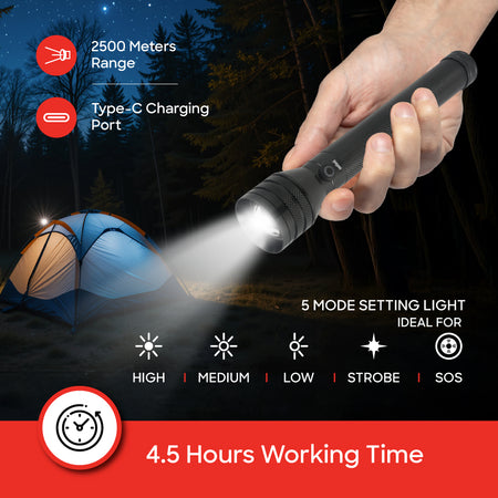 Sanford Emergency Light Combo | Solar LED Lantern + 20W Laser Searchlight | Rechargeable & High-Range - buysanford