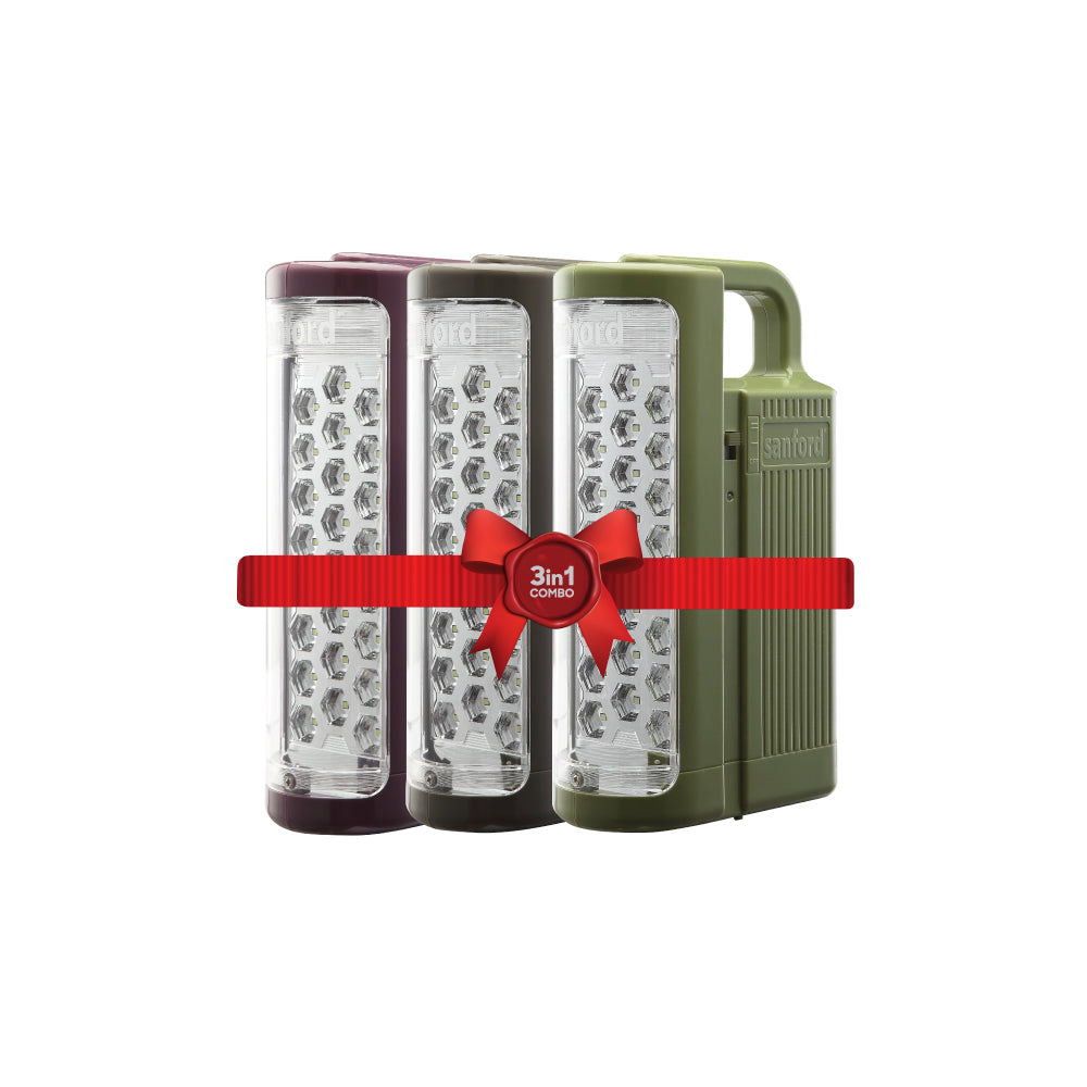 SANFORD RECHARGEABLE LED EMERGENCY COMBO 3 IN 1 (24PCS LED+24PCS LED+24PCS LED) - buysanford