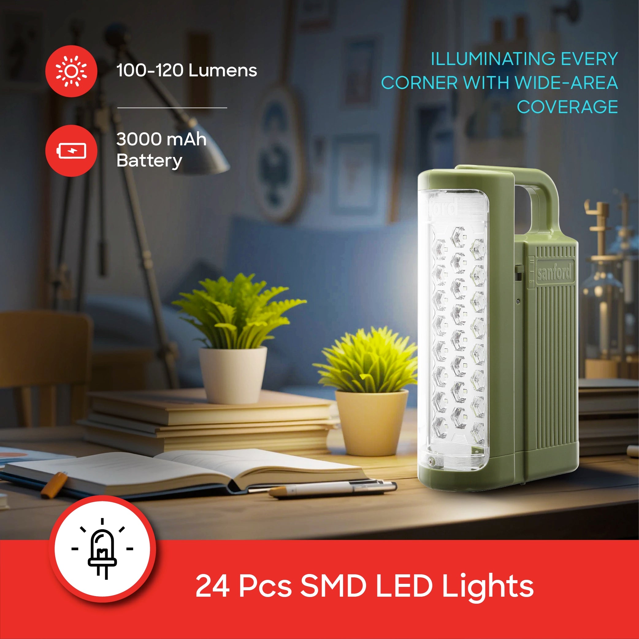 rechargeable LED emergency combo 3 in 1 portable backup light sanford 3