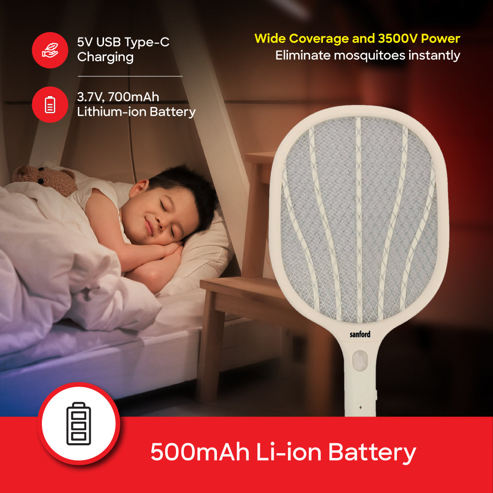 Sanford Mosquito Zapper | 3000V Grid | Purple LED Light | 500mAh Battery | USB Rechargeable | Safe & Portable - buysanford