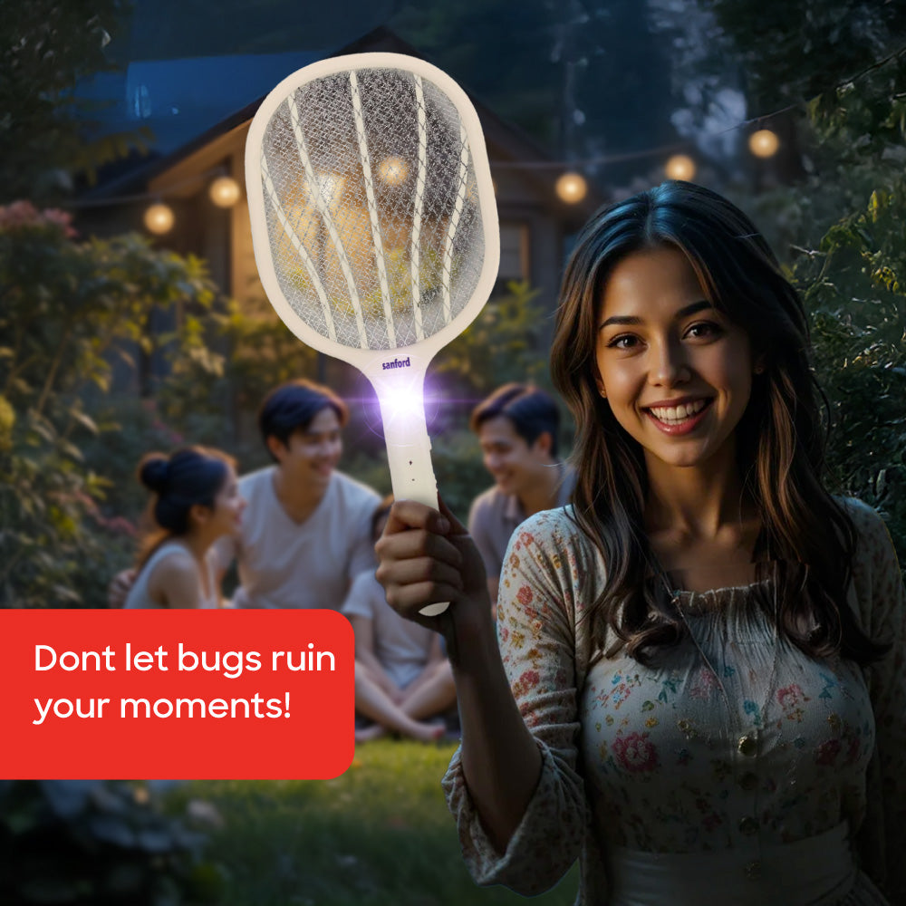 Sanford Type C Rechargeable Lithium Ion Battery Mosquito Racket With Led Light | SF638MK - buysanford