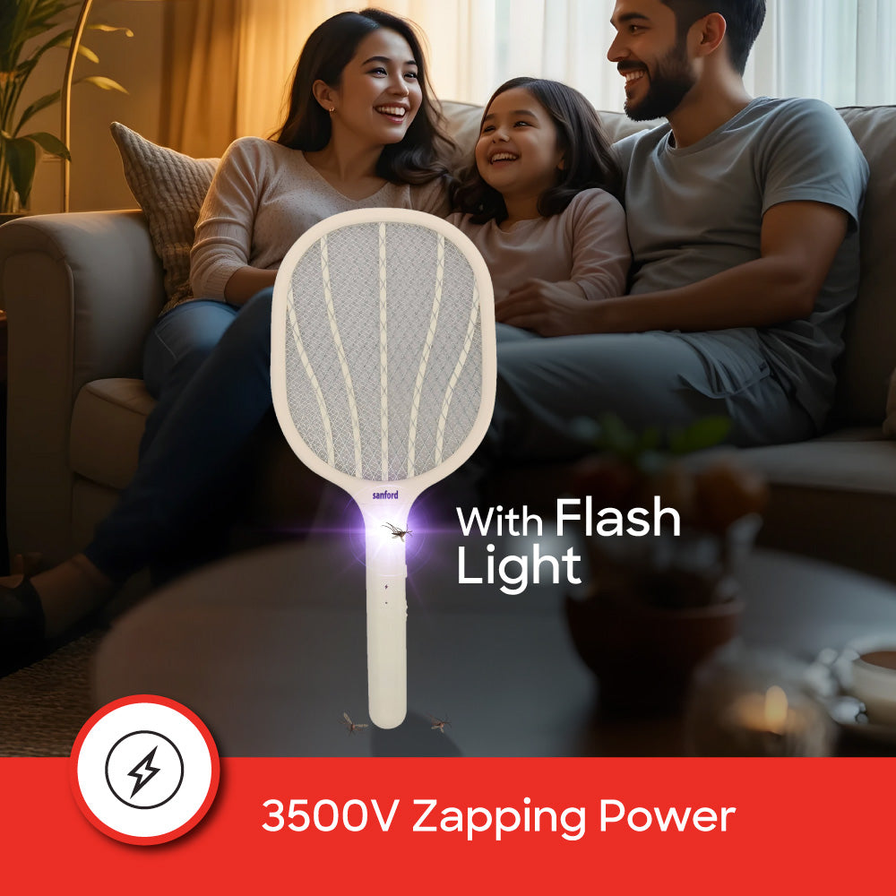 Sanford Type C Rechargeable Lithium Ion Battery Mosquito Racket With Led Light | SF638MK - buysanford