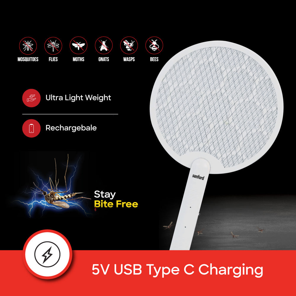 Sanford Type C Rechargeable Lithium Ion Battery Mosquito Racket | SF639MK - buysanford