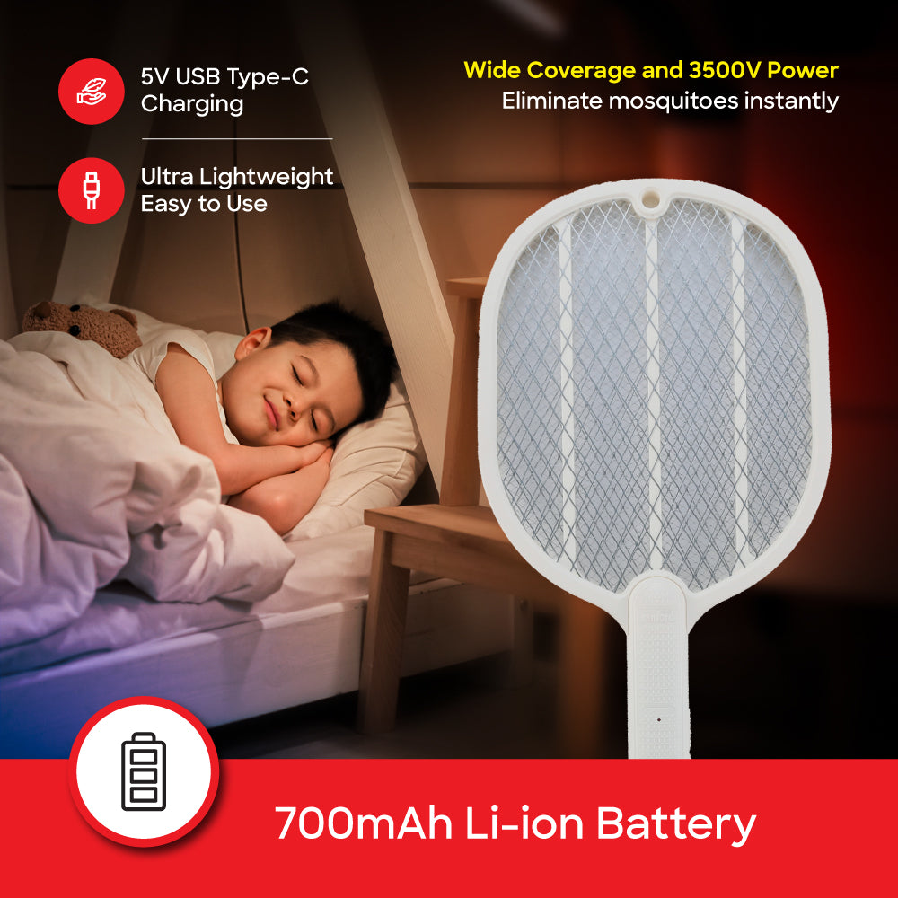 Sanford Rechargeable Mosquito Bat | 3500V Grid | 700mAh Li-ion Battery | Type-C Charging | Lightweight & Safe - buysanford