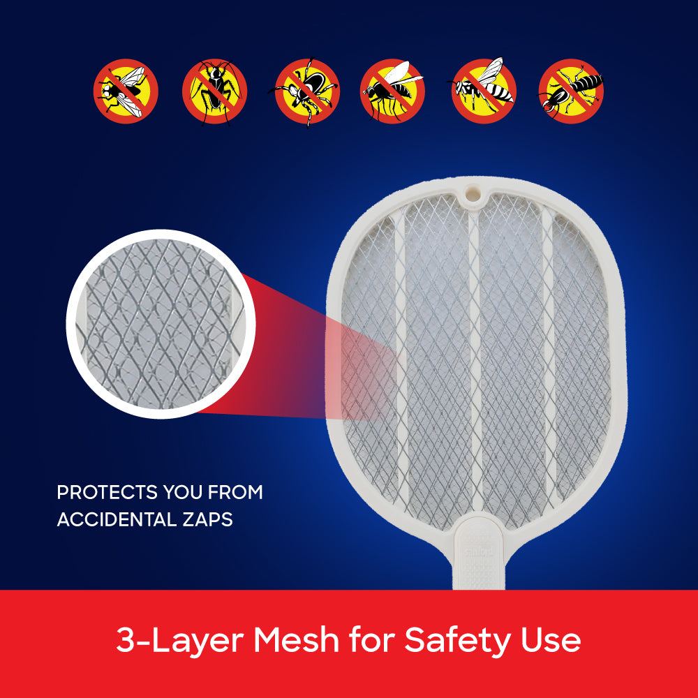 Sanford Rechargeable Mosquito Bat | 3500V Grid | 700mAh Li-ion Battery | Type-C Charging | Lightweight & Safe - buysanford