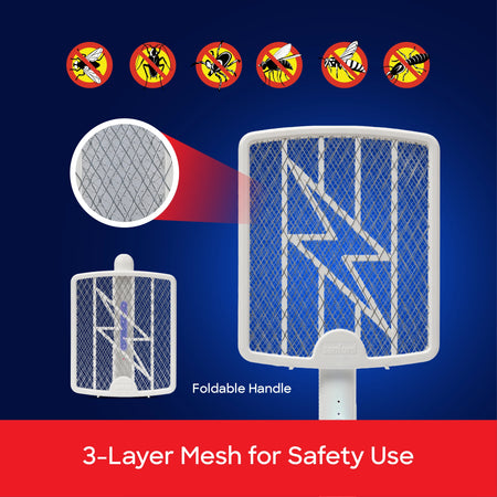foldable mosquito bat 3500V rechargeable insect killer racket sanford 5