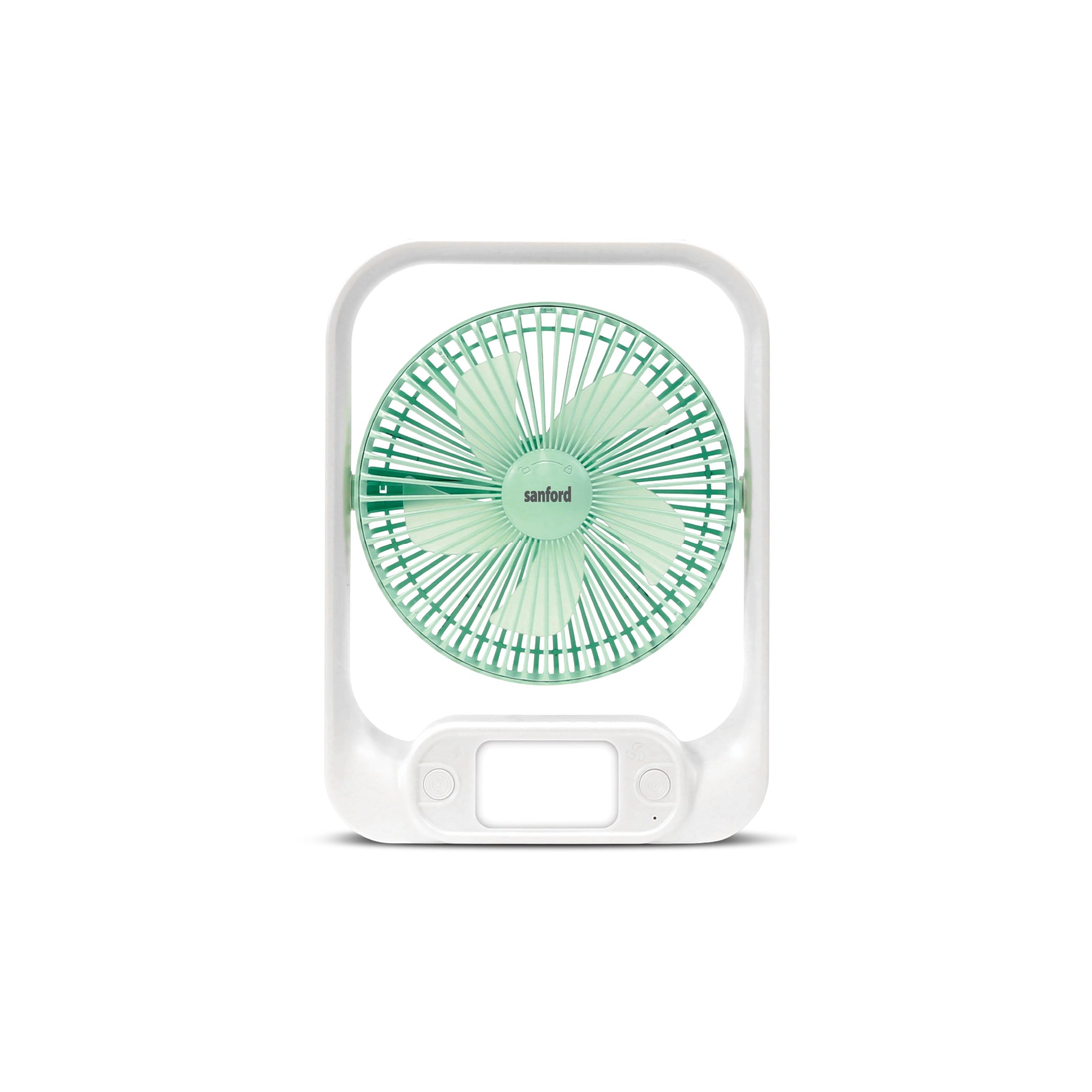 rechargeable table fan dual color led 3600mah battery type c charging sanford 1