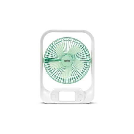 rechargeable table fan dual color led 3600mah battery type c charging sanford 1