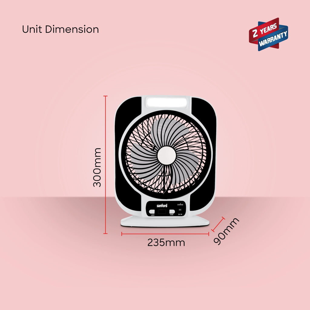 Shop Sanford Rechargeable Table Fan 7 Inch Solar Panel 8 SMD LED ...