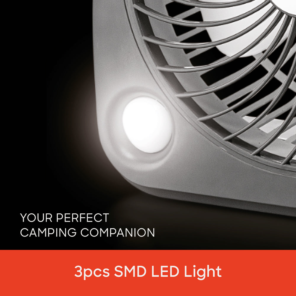 Sanford 2-in-1 Solar & USB Rechargeable Fan with LED Light | 3 Speeds | 3000mAh Battery | Portable & Eco-Friendly - buysanford