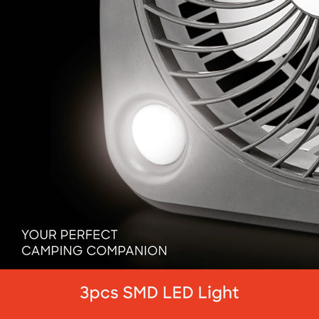 Sanford 2-in-1 Solar & USB Rechargeable Fan with LED Light | 3 Speeds | 3000mAh Battery | Portable & Eco-Friendly - buysanford