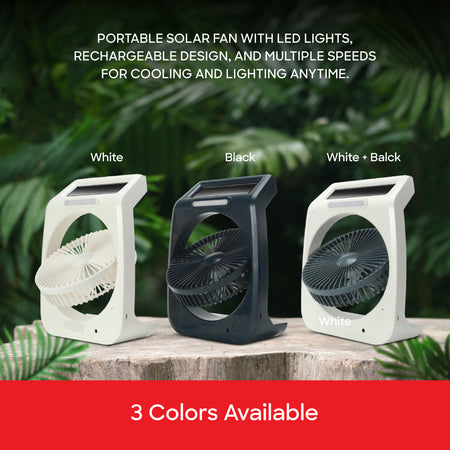 2-in-1 solar rechargeable fan LED light SF6654RTF emergency camping desk fan