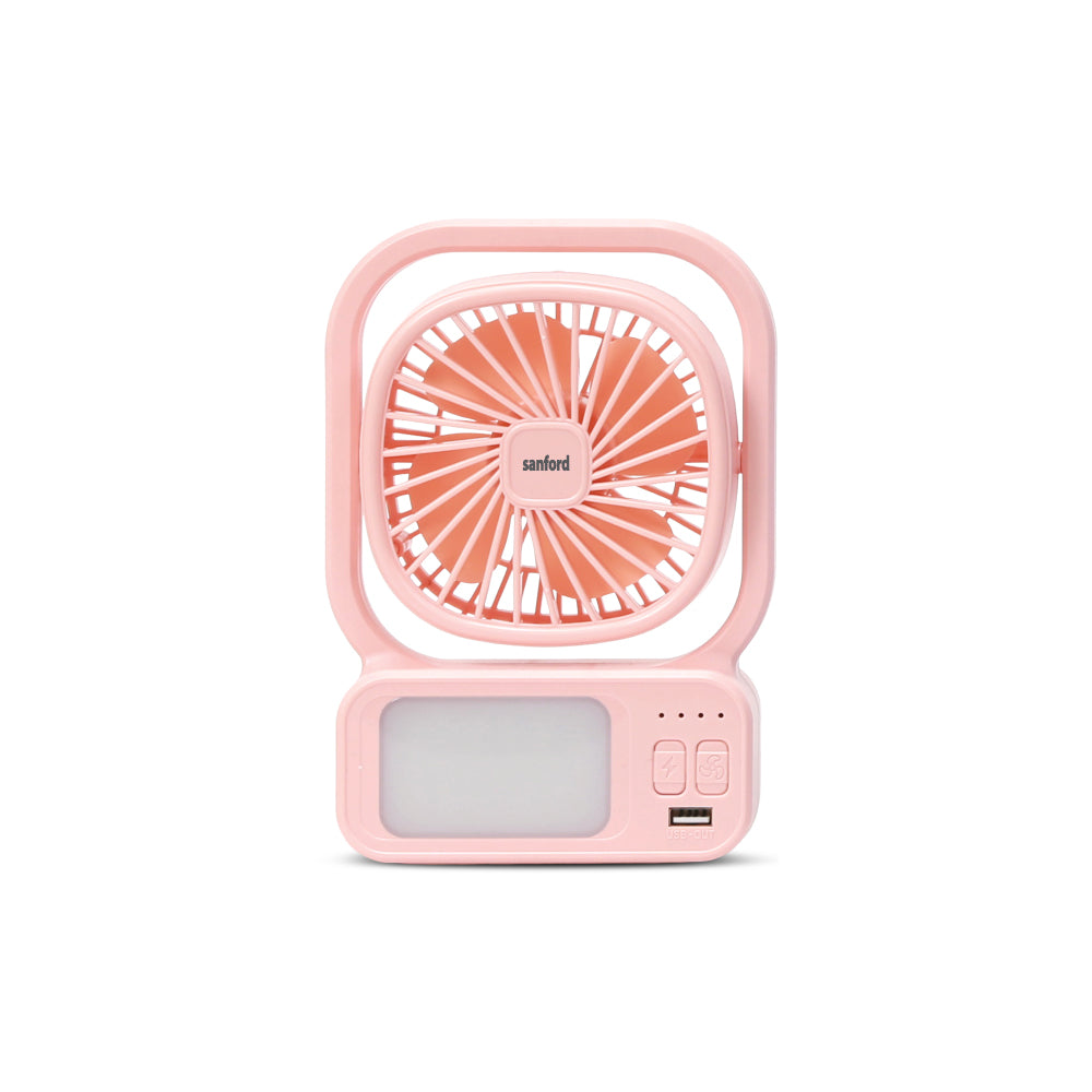 Sanford 4-Inch Rechargeable Table Fan with LED Light | SF6658RTF - buysanford