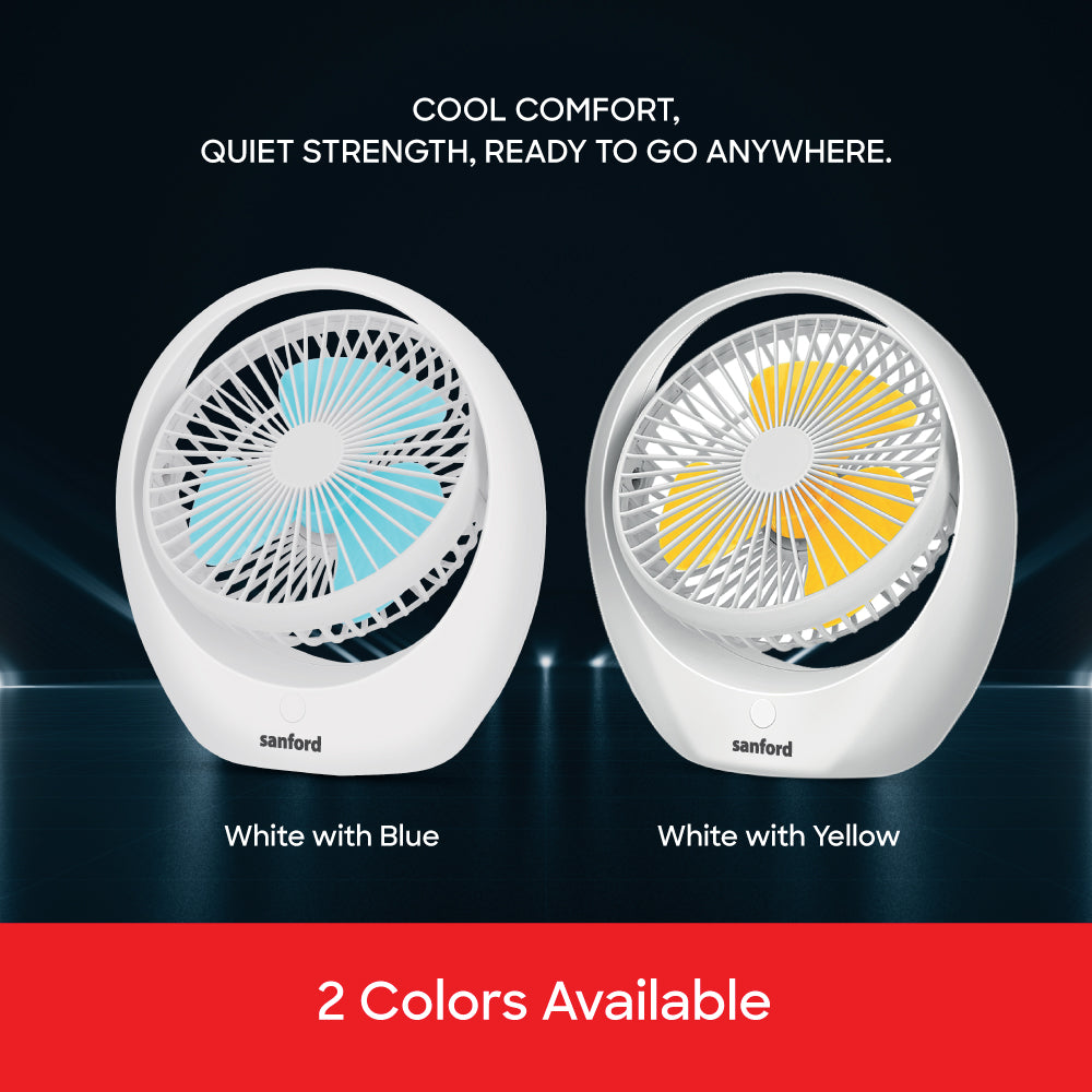 Sanford 3.7V Rechargeable Fan with 2000mAh Battery and 3-Speed Control | SF6658RTF-D - buysanford