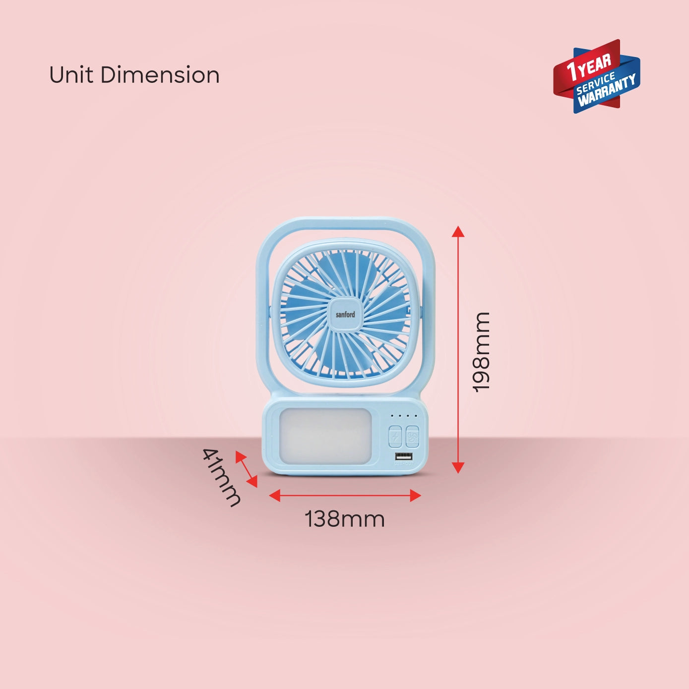 SF6658RTF Rechargeable Mini Fan UAE - Complete Package with USB Cable and Battery - Full Product Display
