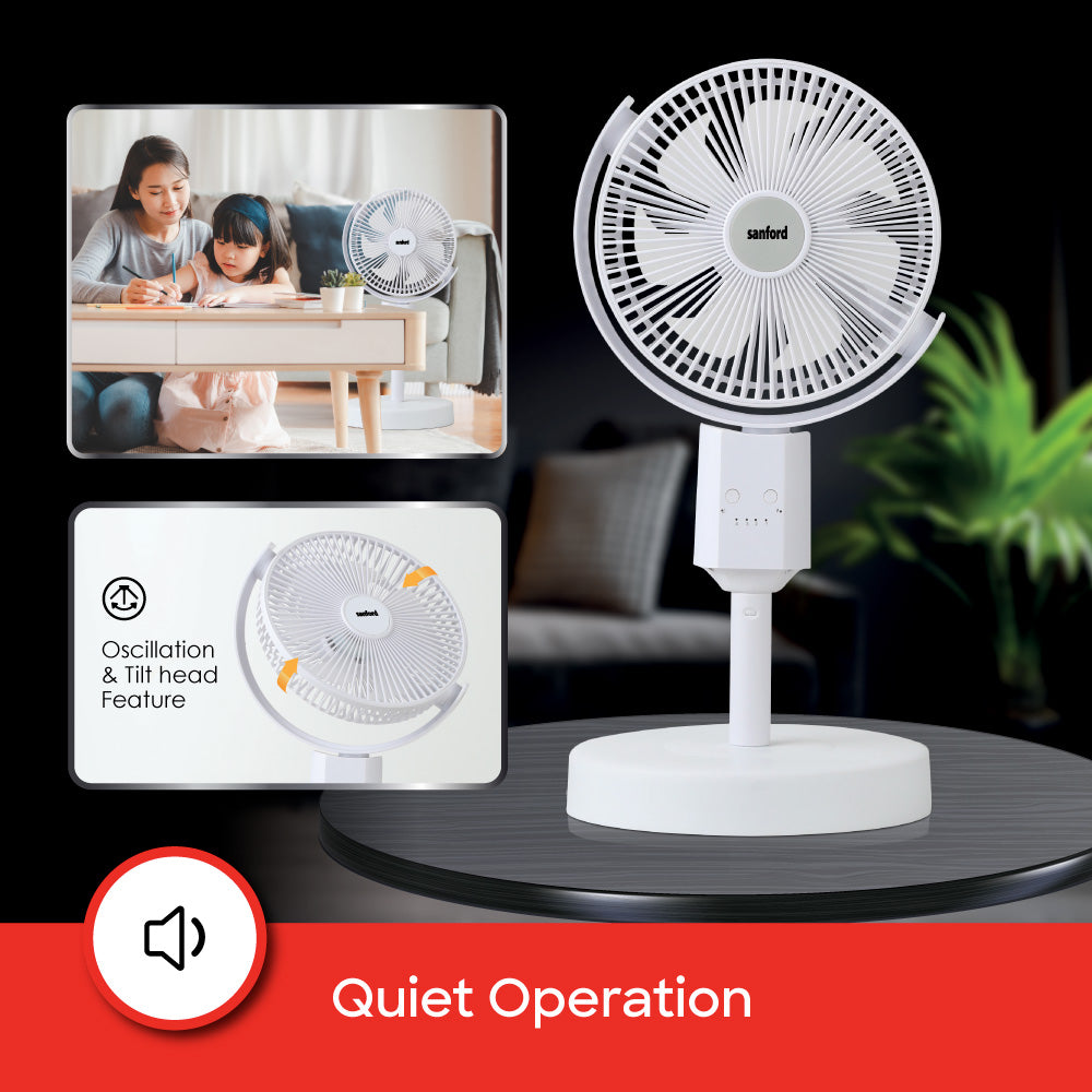 Sanford  10 inch Rechargeable Multi-functional Stand Fan | SF6659RSFN - buysanford