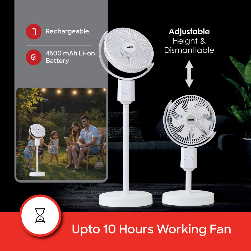 Sanford  10 inch Rechargeable Multi-functional Stand Fan | SF6659RSFN - buysanford