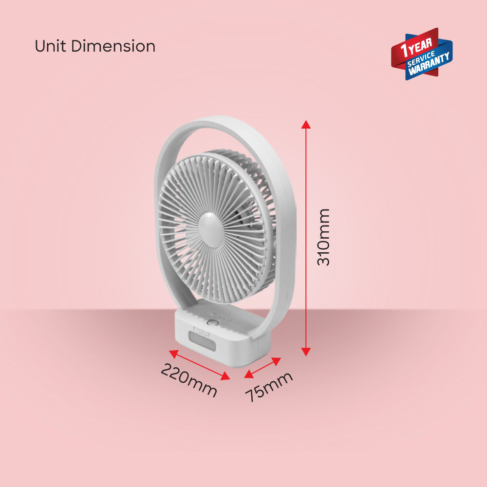 Sanford 2 in 1 Rechargeable Table Fan with LED Lights and USB Charging | SF6662MFN - buysanford