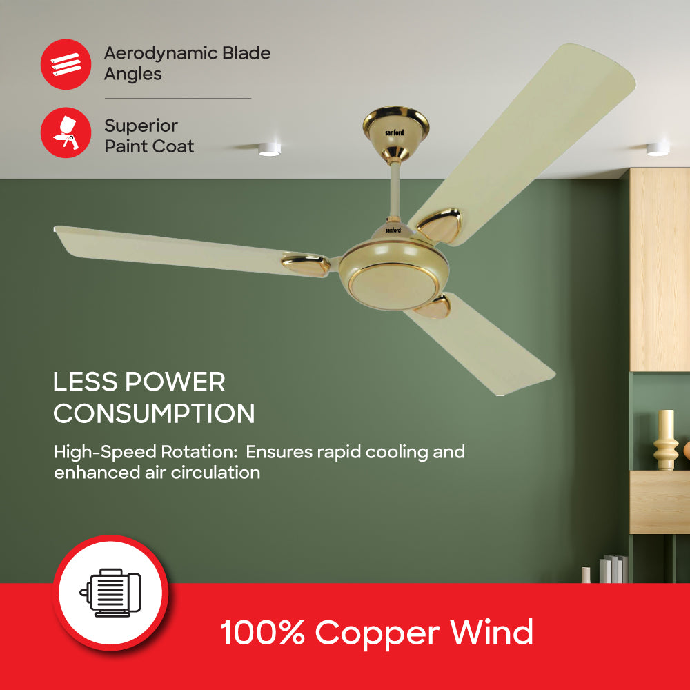 Sanford 80W 56-Inch Ceiling Fan with 1400mm Blades and Copper Motor |  SF6665CFN - buysanford