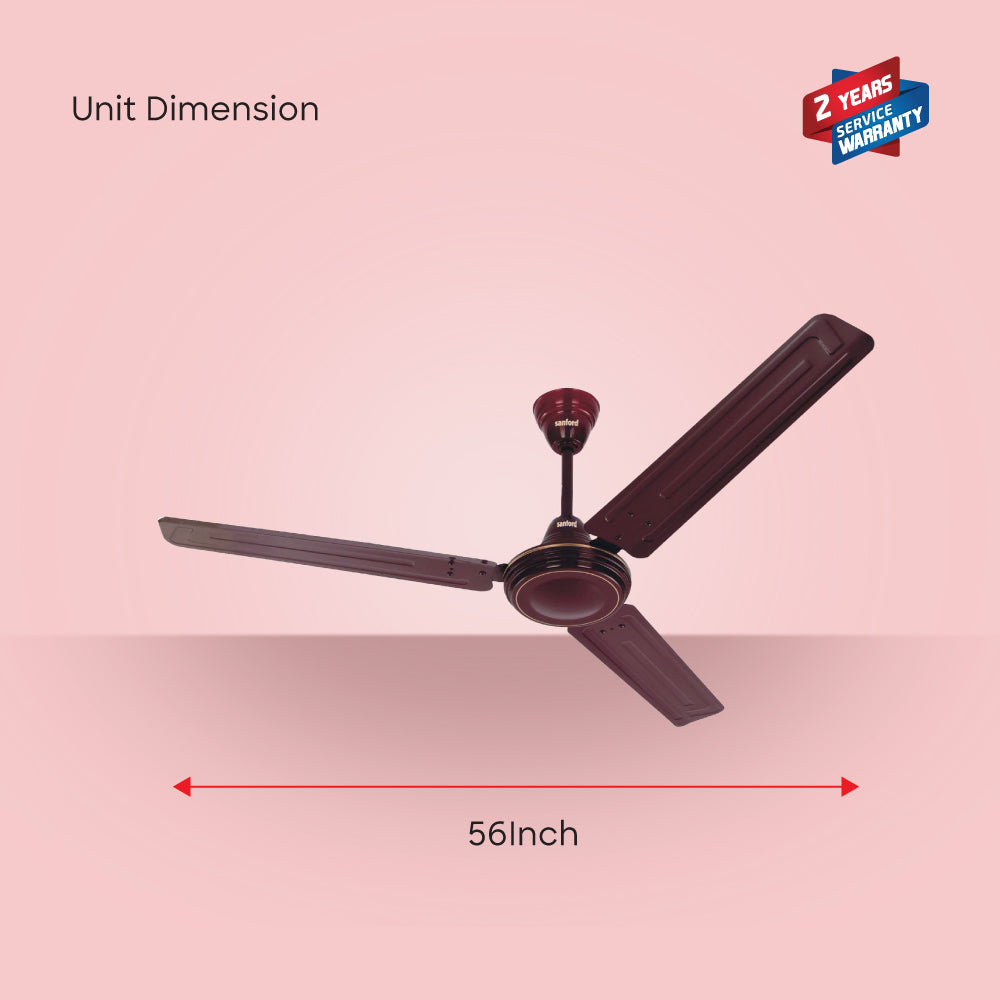 Sanford 80W 56-Inch Ceiling Fan with Copper Winding and High-Speed Blades |  SF6666CFN - buysanford