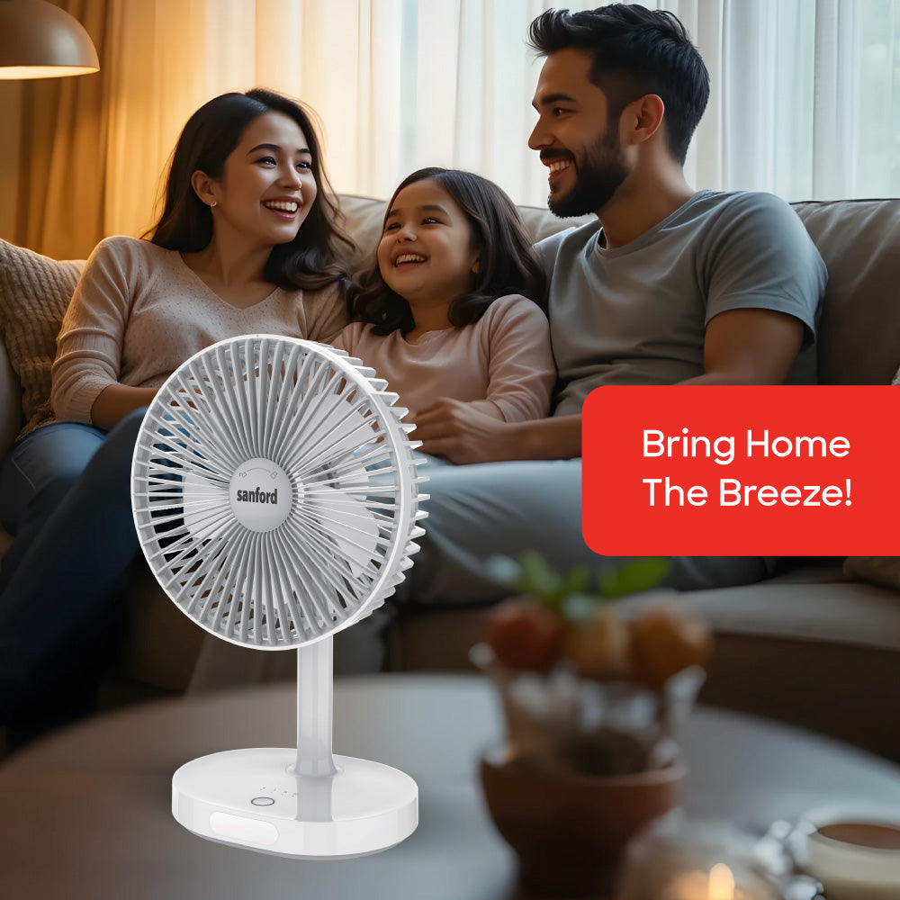 Sanford Rechargeable Mini Stand  fan with Led |SF6667MFN - buysanford