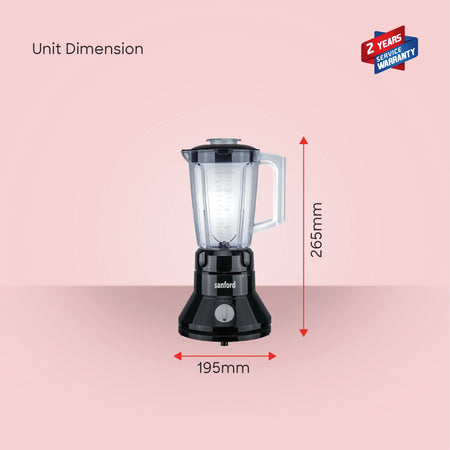 2 in 1 blender grinder 1.5L jar 350W stainless steel blades sanford 6