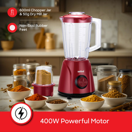 3 in 1 blender miller chopper 1600ml jar stainless steel blades sanford 4