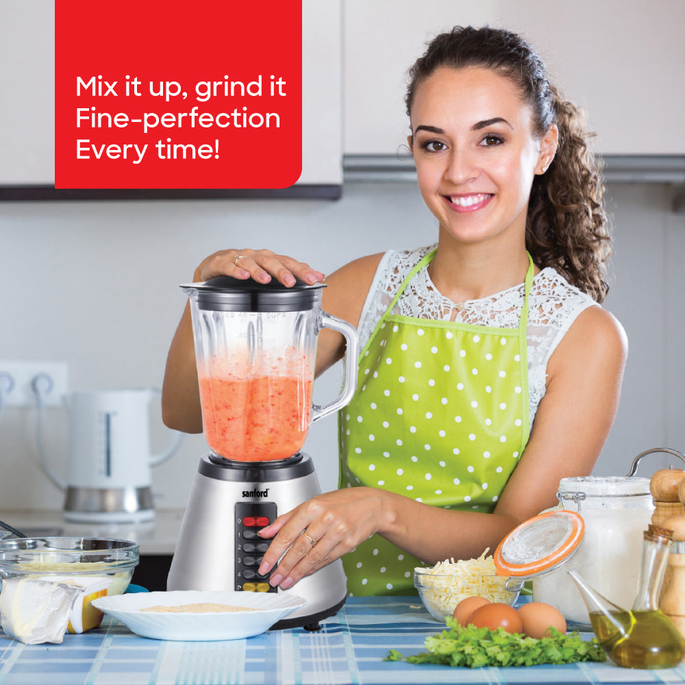 Sanford 600W 2-in-1 Blender & Grinder with Glass Jars and 4-Speed Control | SF6815BR - buysanford