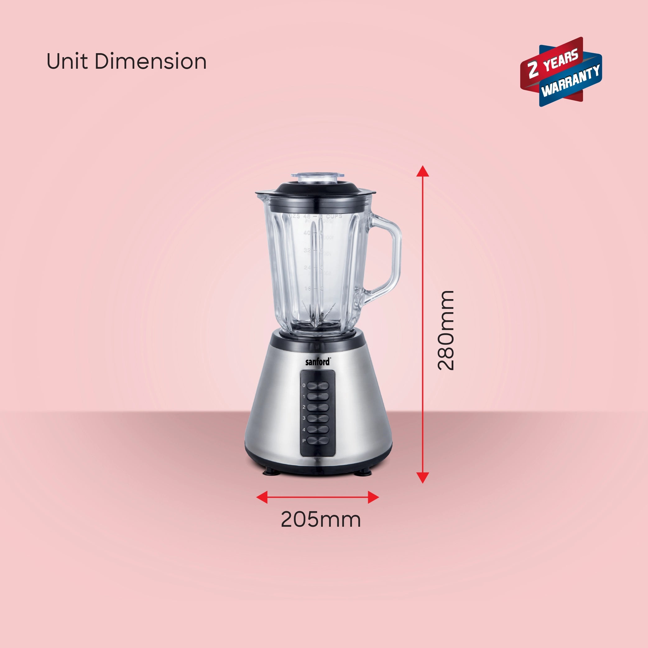600W 2 in 1 blender grinder glass jars 4 speed control sanford 6