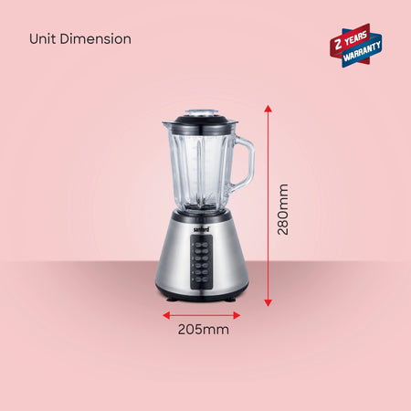 600W 2 in 1 blender grinder glass jars 4 speed control sanford 6
