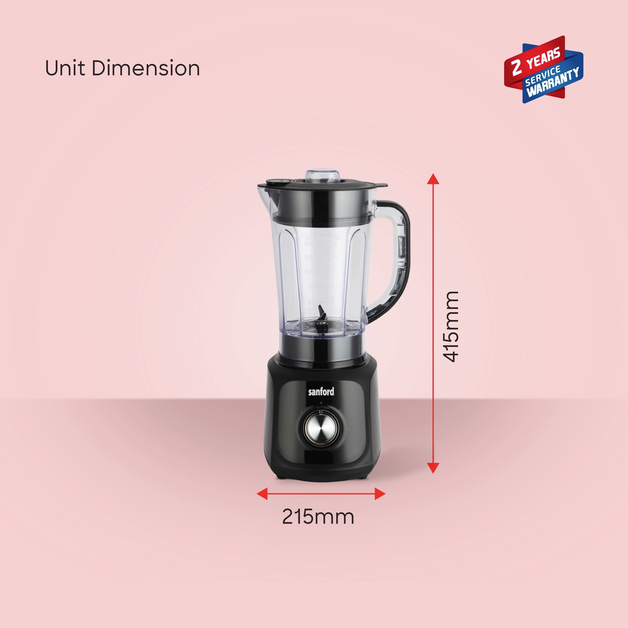blender grinder 2 in 1 600W stainless steel blades 1.5L jar sanford 6