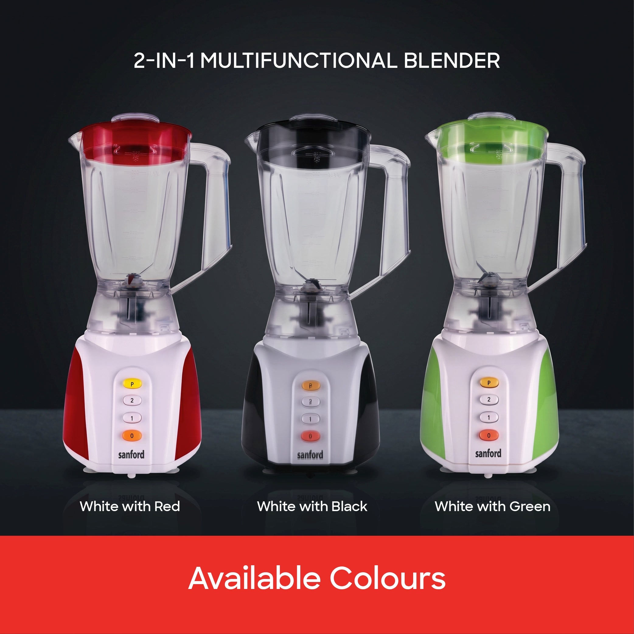 heavy duty blender grinder 2 in 1 650W unbreakable jar stainless steel blades sanford 5